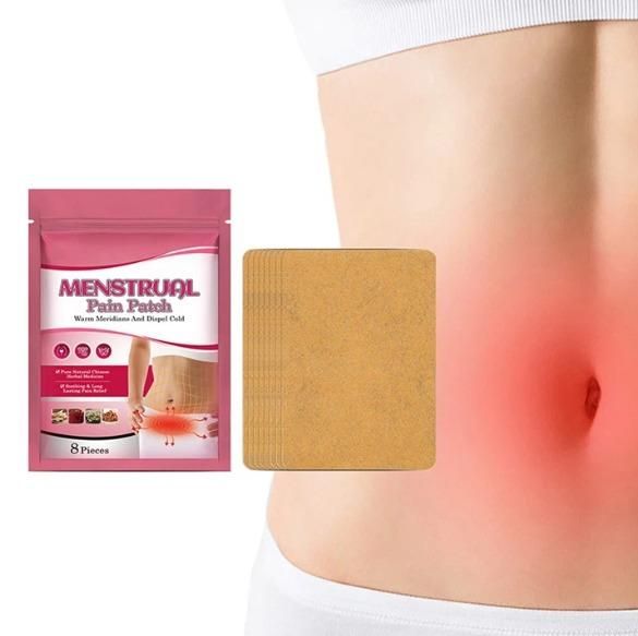 Menstrual Patches, Heat Patches for Menstrual Cramps, Portable Period Cramps Heat Therapy Patches - 8 Pack Hot Compress Warm Wrap, Travel Essentials for Women