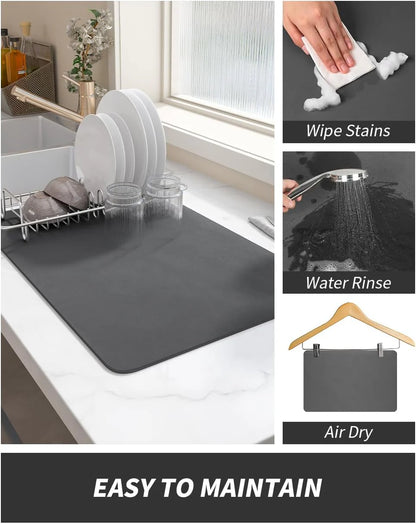 Water Absorbing Dish Drying Mat ( Big Size : 60 x 40 cm )