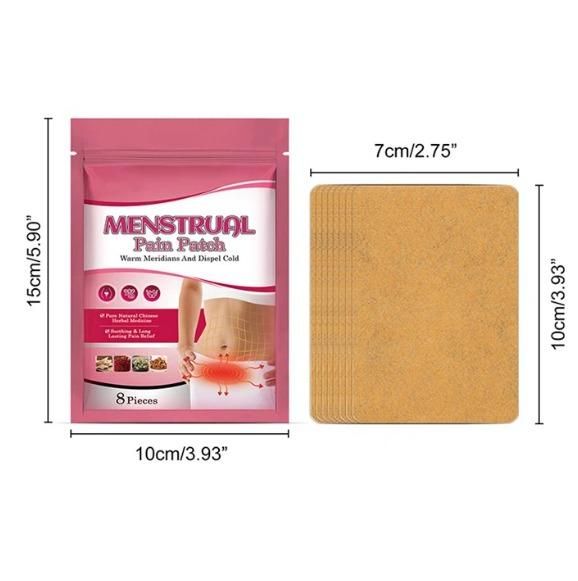 Menstrual Patches, Heat Patches for Menstrual Cramps, Portable Period Cramps Heat Therapy Patches - 8 Pack Hot Compress Warm Wrap, Travel Essentials for Women